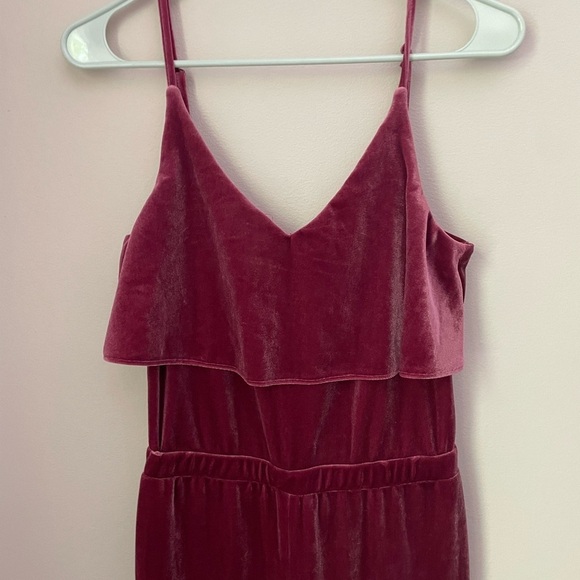 BB Dakota Velvet Wine Jumpsuit - Picture 4 of 11